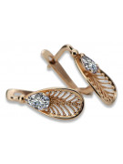 Vintage-Inspired 14K Rose Gold Zircon Earrings vec067