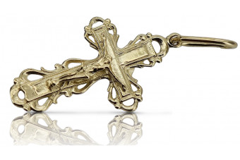 Italian yellow 14k 585 gold Orthodox cross oc007y