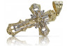 "Cadeau de Luxe pour Femme: Croix Orthodoxe en Or Jaune Blanc Italien 14k 585 - oc010yw" Man!!!