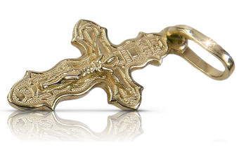 Italian yellow 14k 585 gold Orthodox cross oc014y