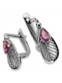 copy of Russe soviétique argent 925 Alexandrite Rubis Émeraude Saphir Aigue-marine Zircon ... Boucles d’oreilles vec033s