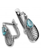 Vintage Vintage 925 Silver aquamarine earrings vec067s Vintage