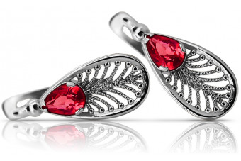 copy of Russe soviétique argent 925 Alexandrite Rubis Émeraude Saphir Aigue-marine Zircon ... Boucles d’oreilles vec033s