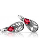 Vintage Vintage 925 Silver ruby earrings vec067s Vintage