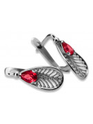 Vintage Vintage 925 Silver ruby earrings vec067s Vintage