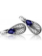 Vintage Vintage 925 Silver sapphire earrings vec067s Vintage