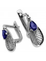 Vintage Vintage 925 Silver sapphire earrings vec067s Vintage