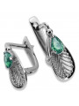 Vintage Vintage 925 Silver emerald earrings vec067s Vintage