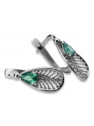 Vintage Vintage 925 Silver emerald earrings vec067s Vintage