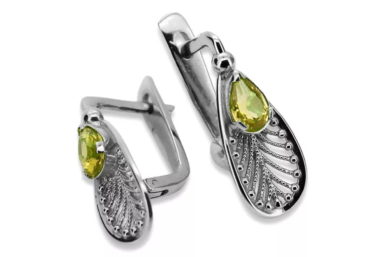 Vintage Vintage 925 Silver peridot earrings vec067s Vintage