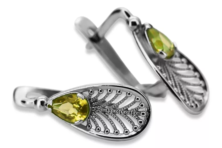 Vintage Vintage 925 Silver peridot earrings vec067s Vintage