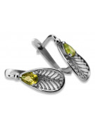 Vintage Vintage 925 Silver peridot earrings vec067s Vintage