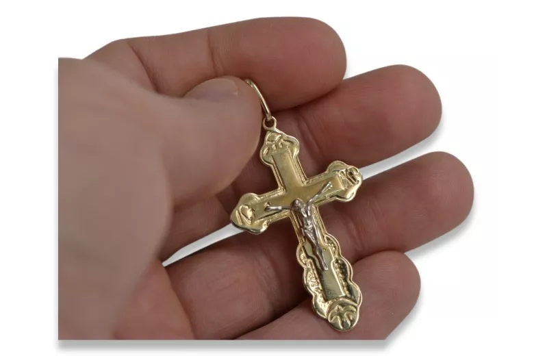 Gold Orthodox Cross ★ russiangold.com ★ Gold 585 333 Low price