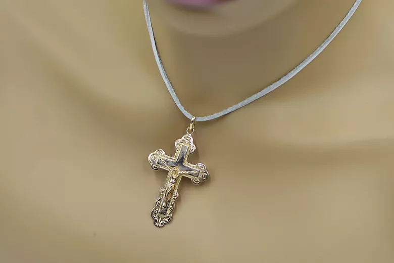 Gold Orthodox Cross ★ russiangold.com ★ Gold 585 333 Low price