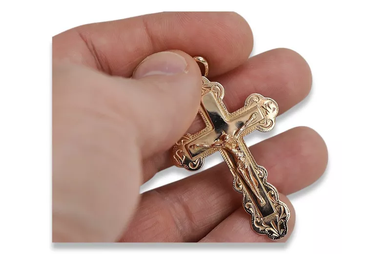 Gold Orthodox Cross ★ russiangold.com ★ Gold 585 333 Low price