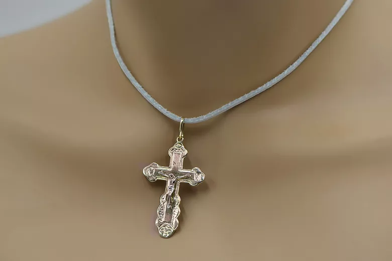 Gold Orthodox Cross ★ russiangold.com ★ Gold 585 333 Low price