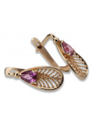 Russe soviétique argent rose or plaqué 925 Alexandrite Rubis Émeraude Saphir Aigue-marine Zircon ... Boucles d’oreilles VEC033RP