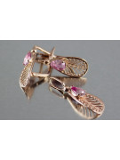 Vintage silver rose gold plated 925 amethyst earrings vec067 Vintage