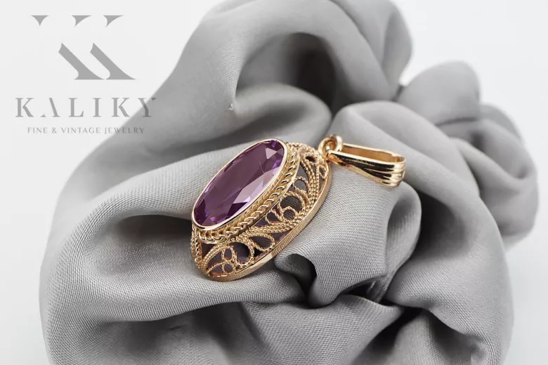 Besonderes Amethyst Schmuckstück in 14K Vintage-Roségold vpc014