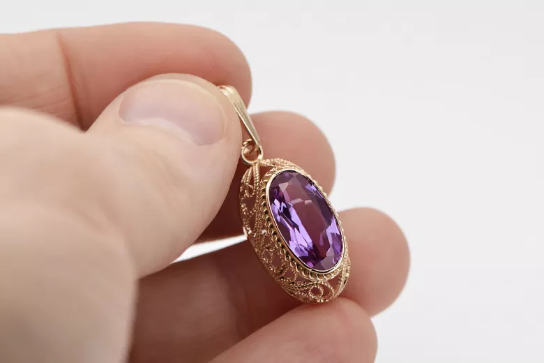 Besonderes Amethyst Schmuckstück in 14K Vintage-Roségold vpc014