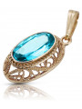 "Aquamarine Adorned 14K Rose Gold Pendant - Vintage Original vpc014" Vintage