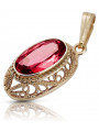 Or rose 14 carats 585 et rubis : pendentif d'époque vpc014. Vintage