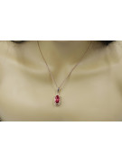 Or rose 14 carats 585 et rubis : pendentif d'époque vpc014. Vintage