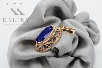 Pendentif de Charme Vintage Saphir en Or Rose 14 Carats d'Origin vpc014 Vintage