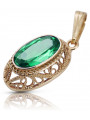 "Luxurious 14K Rose Gold Emerald Pendant - Authentic Vintage Style vpc014" Vintage