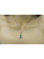 "Luxurious 14K Rose Gold Emerald Pendant - Authentic Vintage Style vpc014" Vintage