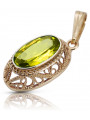 Colgante Único de Peridoto y Oro Rosa de 14k estilo Antiguo. vpc014