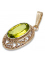 Colgante Único de Peridoto y Oro Rosa de 14k estilo Antiguo. vpc014