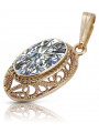 "Vintage 14K Rose Gold Pendant with Zircon Sparkle - VPC014" Vintage