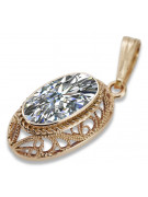 "Vintage 14K Rose Gold Pendant with Zircon Sparkle - VPC014" Vintage