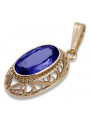 Vintage rose gold plated silver 925 sapphire pendant vpc014rp Vintage