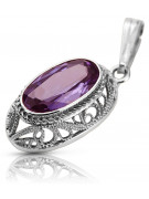 Soviet silver 925 pendant with amethyst vpc014s Vintage