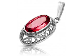 Soviet silver 925 pendant with ruby vpc014s Vintage