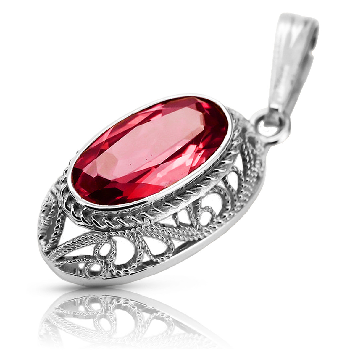 Soviet silver 925 pendant with ruby vpc014s Vintage