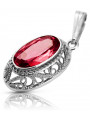 Soviet silver 925 pendant with ruby vpc014s Vintage