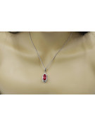 Soviet silver 925 pendant with ruby vpc014s Vintage