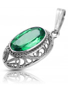 Soviet silver 925 pendant with emerald vpc014s Vintage