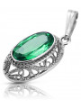 Soviet silver 925 pendant with emerald vpc014s Vintage