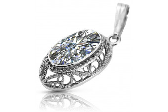 Soviet silver 925 pendant with zircone vpc014s Vintage