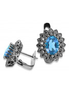 Elegant 14K White Gold Earring Set with Brilliant Aquamarine vec125w