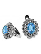 Elegant 14K White Gold Earring Set with Brilliant Aquamarine vec125w