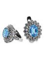 Elegant 14K White Gold Earring Set with Brilliant Aquamarine vec125w