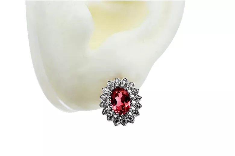 "14K White Gold 585 Ruby Ring VEC125W" Vintage