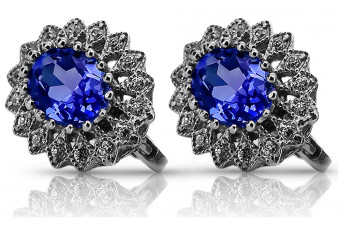 Timeless 14K White Gold Earrings Adorned with Brilliant Sapphires vec125w