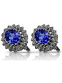 Timeless 14K White Gold Earrings Adorned with Brilliant Sapphires vec125w