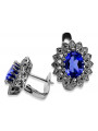 "vec125w, Boucles d'oreilles saphir en or blanc 14 carats 585" Vintage